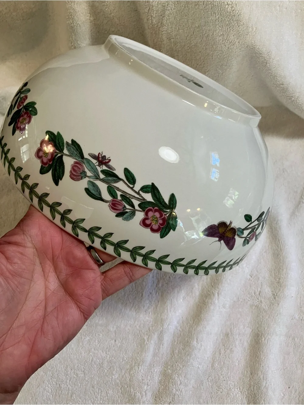 Vintage Portmeirion Botanic Garden Salad Bowl Ceramic 10.5inch diameter